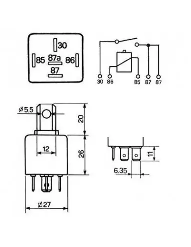 RELÉ 12V/40A