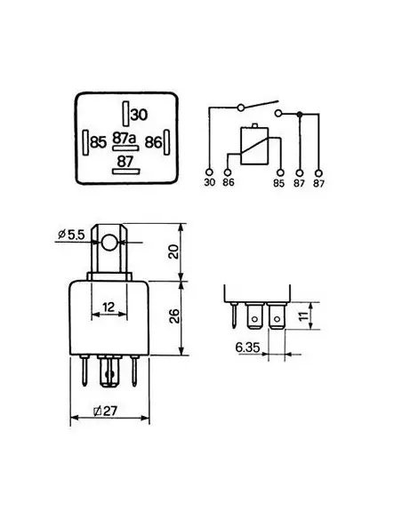 RELÉ 12V/40A