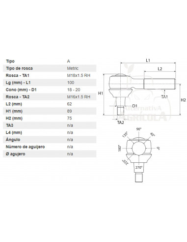 ROTULA EXTERIOR DE LA BARRA DE DIRECCIÓN