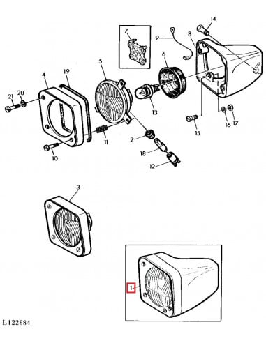 Faro delantero Izquierdo Tractores John Deere Series 20/30 (Con luz de estacionamiento)