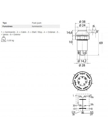 PULSADOR LUCES DE EMERGENCIA