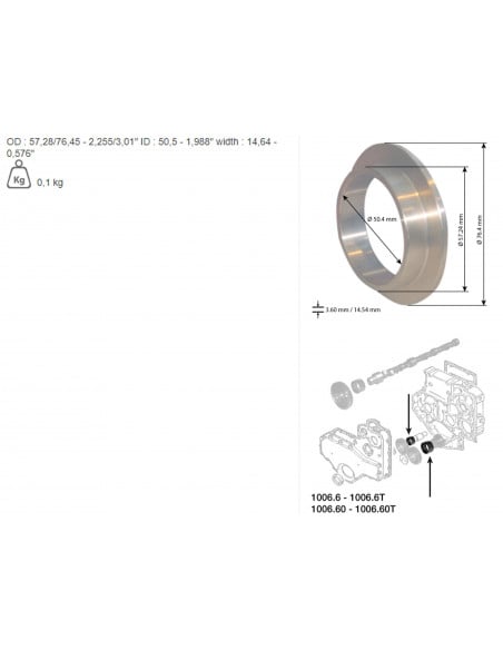 CASQUILLO PIÑÓN LOCO Ø 50.5 X 57.28/76.45 X 14.64 MM