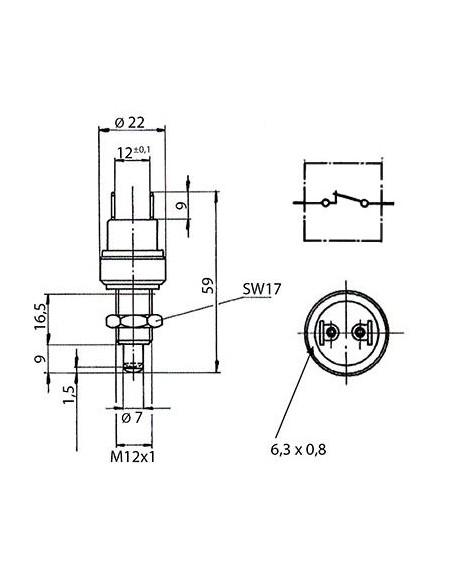 Interruptor de luz de freno M12 x 1