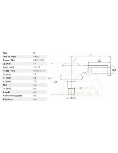 RÓTULA DE CILINDRO DE DIRECCIÓN