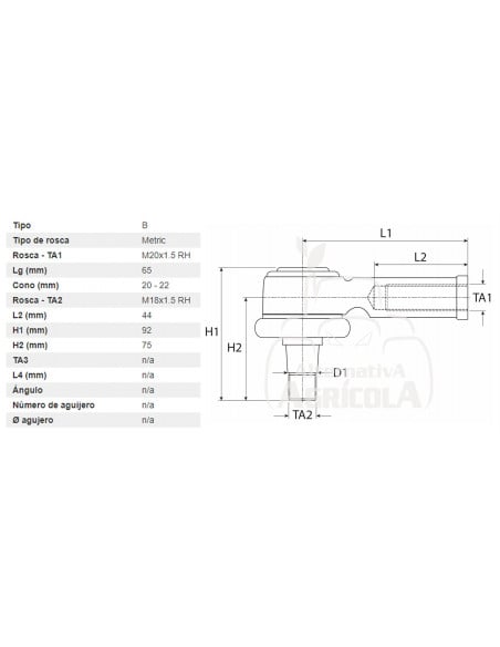 RÓTULA DE CILINDRO DE DIRECCIÓN