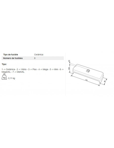 CAJA PARA FUSIBLES DE CLAVIJA - 8X STEATITE