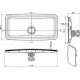 Espejo retrovisor 375 x 185 mm curvo con soporte plástico