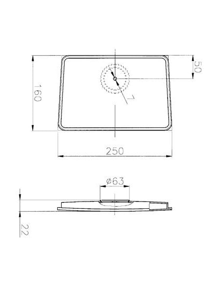 Espejo retrovisor 250 x 160 varilla Ø 16mm plano homologado  ( WP-S041106 )