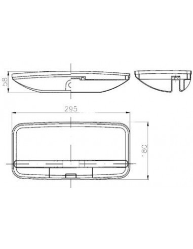 Espejo retrovisor 295 x 180 mm varilla Ø 16 mm plano homologado