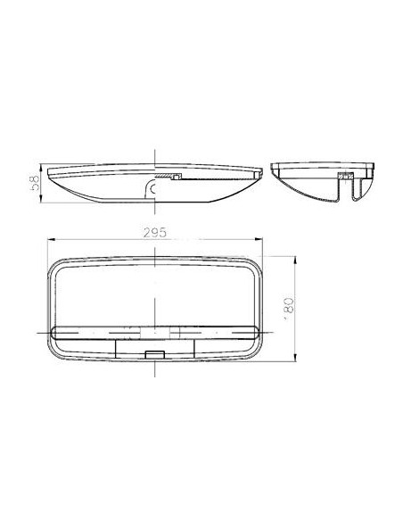 Espejo retrovisor 295 x 180 mm varilla Ø 16 mm plano homologado