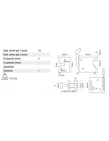 CERRADURA INT DERECHA
