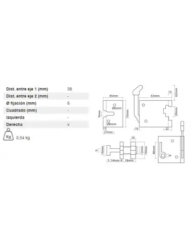 CERRADURA INT DERECHA