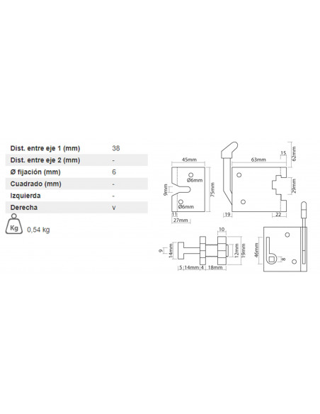 CERRADURA INT DERECHA