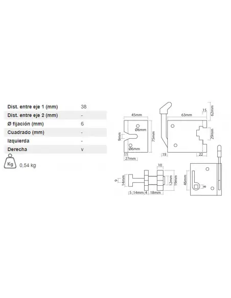 CERRADURA INT DERECHA