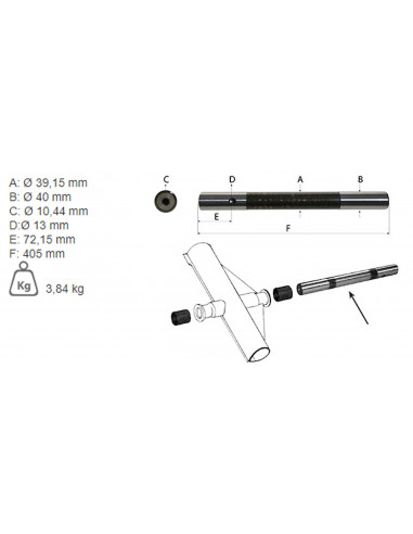 BULON EJE DELANTERO L 405 MM