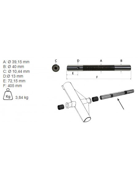 BULON EJE DELANTERO L 405 MM