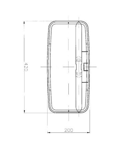 Espejo retrovisor 420 x 200 mm varilla Ø 16-18 mm curvo homologado CL II