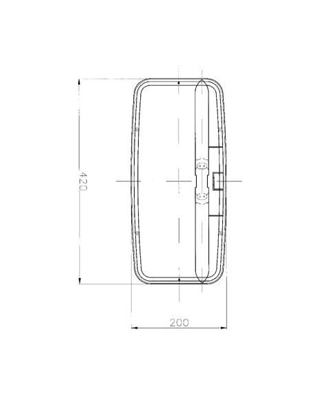 Espejo retrovisor 420 x 200 mm varilla Ø 16-18 mm curvo homologado CL II