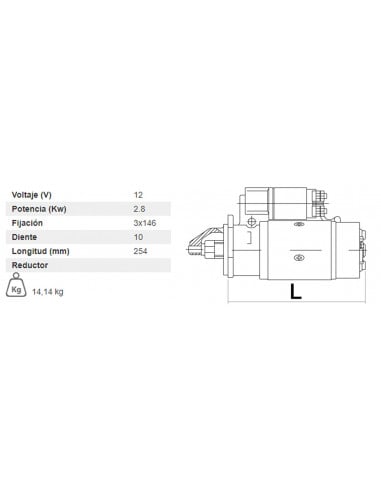 Motor de arranque 12V - 2.8Kw Fiat, Ford y New Holland 83918688