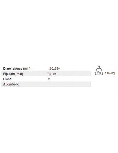Espejo retrovisor 290 x 180 mm varilla Ø 14-19 mm plano