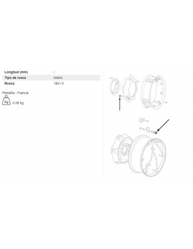 TUERCA DE LA BRIDA DE RUEDA M18 x 1,5