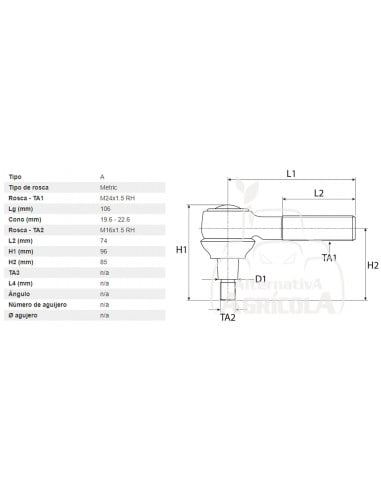 RÓTULA EXTERIOR DE LA BARRA DE DIRECCIÓN