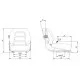 Asiento negro RM53M en PVC con sistema micro