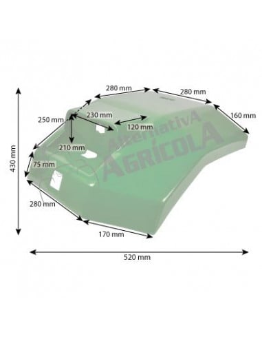 Guardabarros trasero plástico izquierdo L101642  John Deere S/6000-6010
