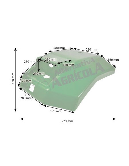 Guardabarros trasero plástico izquierdo L101642  John Deere S/6000-6010