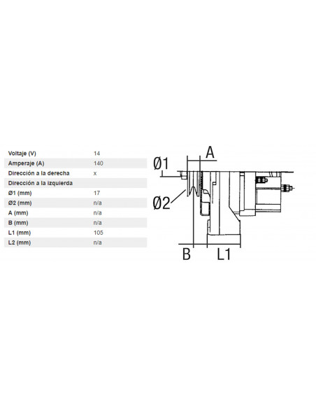 ALTERNADOR 12V/14V 120A
