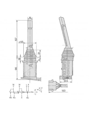 Interruptor combinado intermitencia, luces, bocina Fiat 5129345