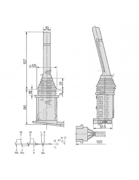 Interruptor combinado intermitencia, luces, bocina Fiat 5129345