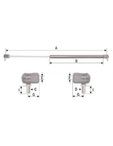 Amortiguador de Gas para Puertas y Ventanas 73cm