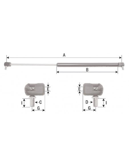 Amortiguador de Gas para Puertas y Ventanas 73cm
