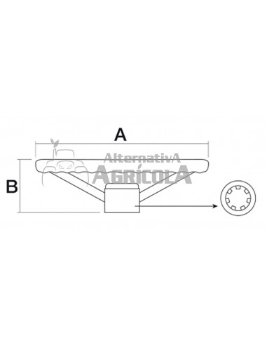 Volante de dirección tractor John Deere Series 20/30/40/50 perfil Ancho