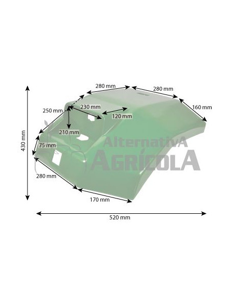 Guardabarros original izquierdo tractor John Deere S/6000-6010 L101642
