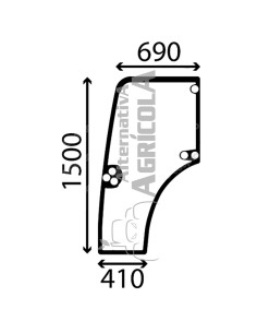 Cristal de Puerta Izquierda Tractores Case IH, New Holland y Steyr Frutero y Narrow