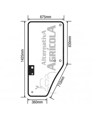 Cristal de Puerta Izquierda Tractores John Deere R131163