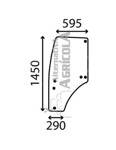 Cristal de Puerta Izquierda Tractores John Deere R198624