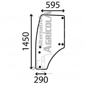 Cristal de Puerta Izquierda Tractores John Deere R198624