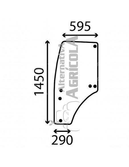 Cristal de Puerta Izquierda Tractores John Deere R198624
