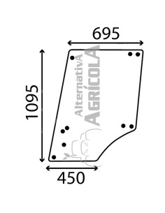 Cristal de puerta Superior Izquierda y Derecha Tractor John Deere L57908