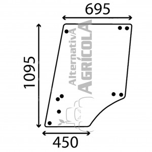 Cristal de puerta Superior Izquierda y Derecha Tractor John Deere L57908