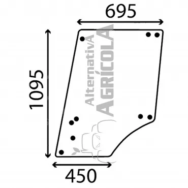 Cristal de puerta Superior Izquierda y Derecha Tractor John Deere L57908