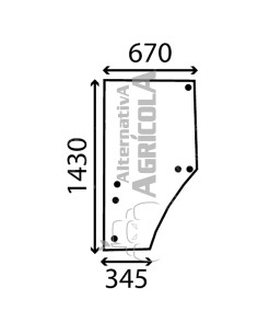 Cristal puerta Izquierda Tractor John Deere varias series L169102