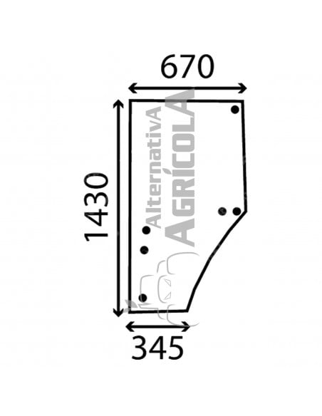 Cristal puerta Izquierda Tractor John Deere varias series L169102