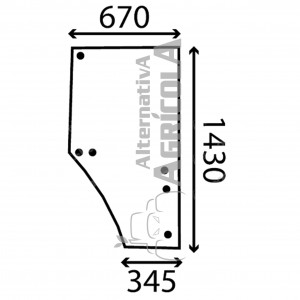 Cristal de puerta Derecha Tractor John Deere varios modelos L169103