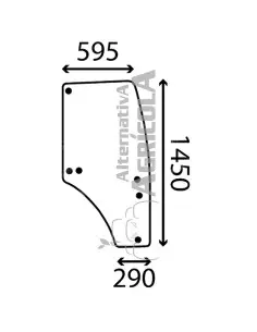 Cristal de puerta Derecha Tractores John Deere 6 Agujeros R198625