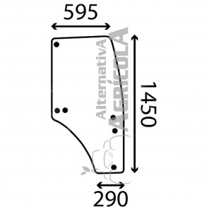 Cristal de puerta Derecha Tractores John Deere 6 Agujeros R198625