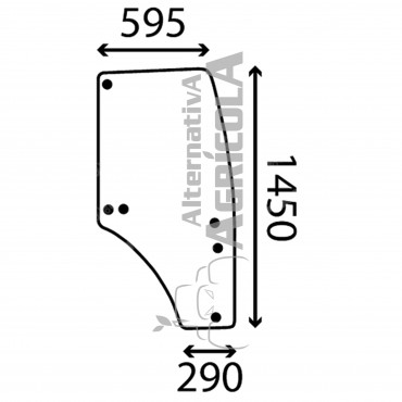 Cristal de puerta Derecha Tractores John Deere 6 Agujeros R198625